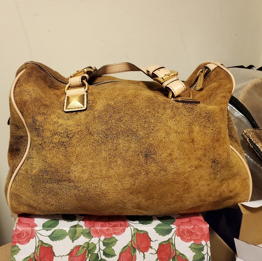 Michael Kors Grayson Suede Satchel  *FLAWS INSIDE - Picture 3 of 15
